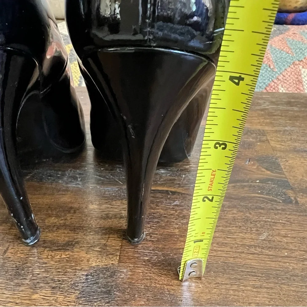 Balenciaga Slash Slanted Heel $675 Pointed Toe Patent Leather Pumps EU37.5